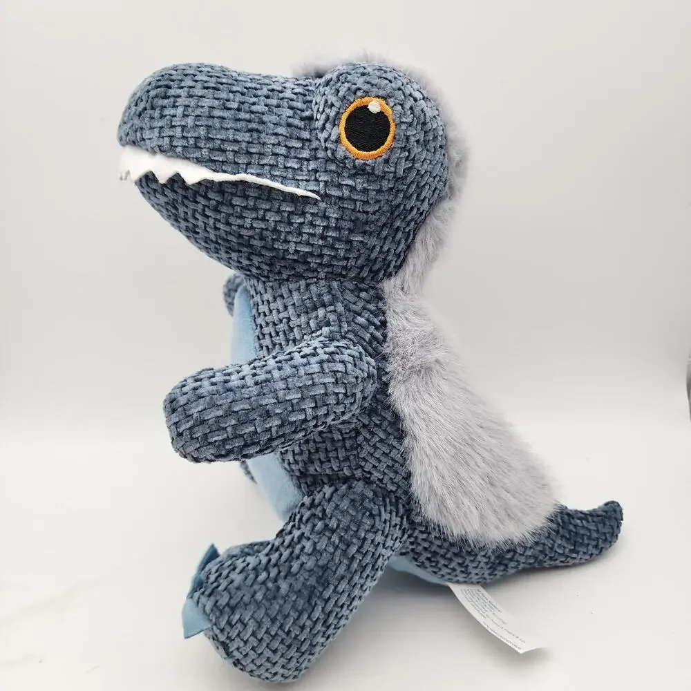 Walmart Fuzzy T-Rex Dinosaur Stuffed Plush 11” Textured Blue Felt Teeth 355565B